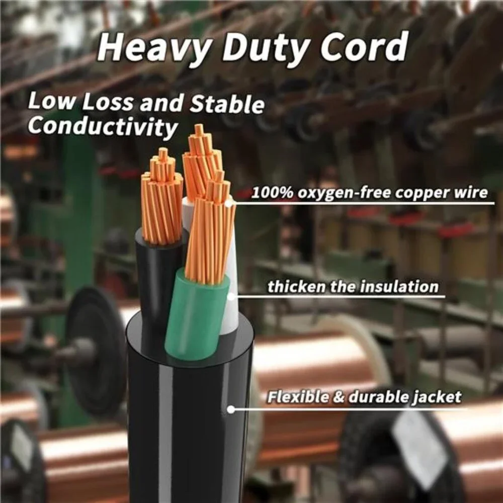 16/3 Gauge 200 ft Extension Cord Outdoor Black Waterproof,Cold Weatherproof-58°F